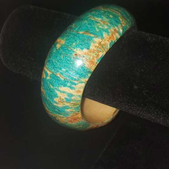 Handmade Colorful Wood Bangle Bracelet - Picture 1 of 4